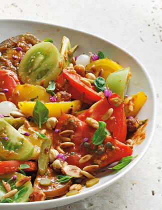 Christophe Martin et sa Salade de tomates, sauce Romesco